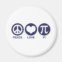 Peace Love Pi Refrigerator Magnet