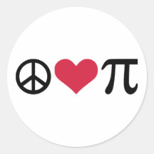 Peace, Love & Pi Round Sticker
