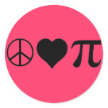 Peace Love Pi stickers
