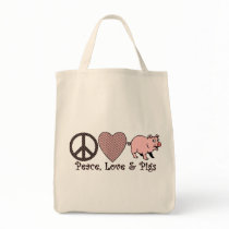 Peace, Love & Pigs Canvas Bags