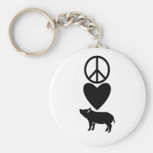 Peace Love & Pigs Keychain