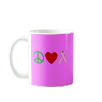 Peace Love Pink Ribbon T shirts, Mugs