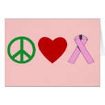 Peace Love Pink Ribbon T shirts, Mugs Greeting Cards