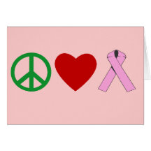 Peace Love Pink Ribbon T shirts, Mugs Greeting Cards