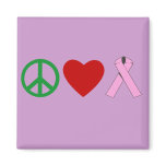 Peace Love Pink Ribbon T shirts, Mugs magnets