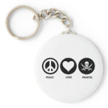 Peace Love Pirates keychains