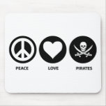 Peace Love Pirates mousepads