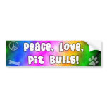 Peace Love Pit Bulls Bumper Sticker bumper stickers