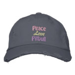 Peace, Love, Pitbull, Anti BSL embroidered hats