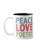 Peace Love Poetry mugs