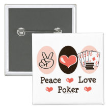 Peace Love Poker Button