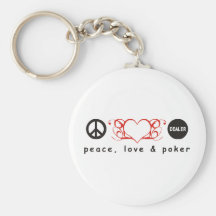 Peace, Love & Poker Key Chains