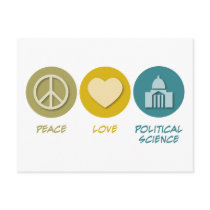 Peace Love Political Science Postcard