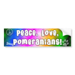 Peace Love Pomeranians Bumper Sticker bumper stickers