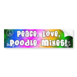 Peace Love Poodle Mixes Bumper Sticker bumper stickers
