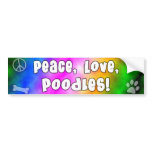 Peace Love Poodles Bumper Sticker bumper stickers