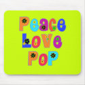 Peace Love Pop Father's Day Gifts mousepads