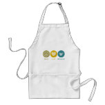 Peace Love Projection aprons