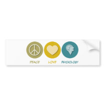 Peace Love Psychology Bumper Stickers