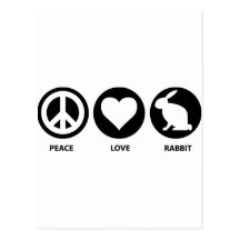Peace Love Rabbit Post Card