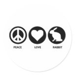 Peace Love Rabbit stickers