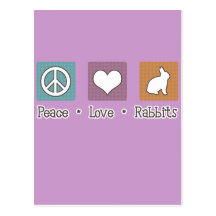 Peace Love Rabbits Postcard