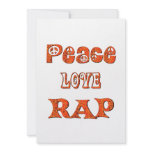 PEACE LOVE RAP PERSONALIZED ANNOUNCEMENT