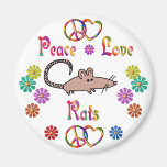 PEACE LOVE RATS REFRIGERATOR MAGNETS