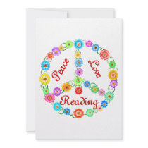 Peace Love Reading Personalized Invite