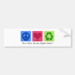 Peace Love Recycle Bumper Sticker