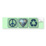 Peace Love Recycle Bumpersticker