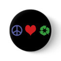 Peace Love Recycle buttons