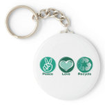 Peace Love Recycle keychains