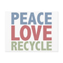 Peace Love Recycle postcards