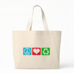 Peace Love Recycle Tote Bag