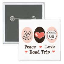 Peace Love Road Trip Route 66 Button buttons