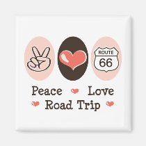 Peace Love Road Trip Route 66 Magnet magnets