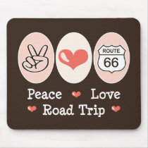 Peace Love Road Trip Route 66 Mousepad mousepads