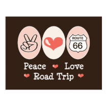 Peace Love Road Trip Route 66 Postcard postcards