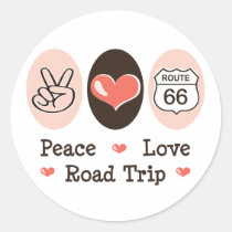 Peace Love Road Trip Route 66 Stickers stickers