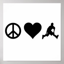 Peace Love Rollerblading Print