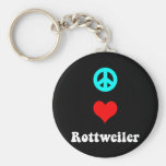 Peace love Rottweiler Keychains