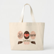 Peace Love Row Tote Bag