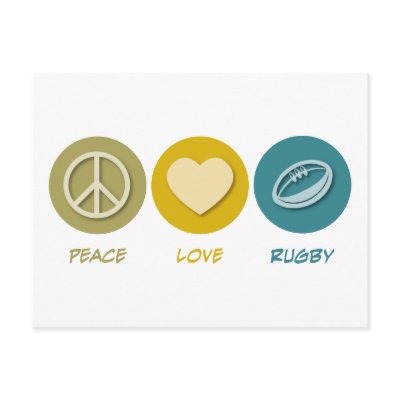 Peace Love Rugby Post Card