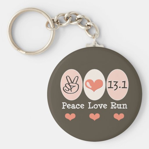 Peace Love Run 13.1 Half Marathon Key Chain