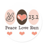 Peace Love Run 13.1 Half Marathon Sticker