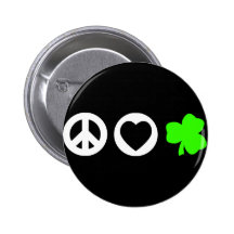 Peace Love Shamrock Buttons