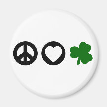 Peace Love Shamrock Fridge Magnets