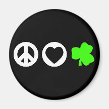 Peace Love Shamrock Magnets
