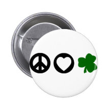 Peace Love Shamrock Pins